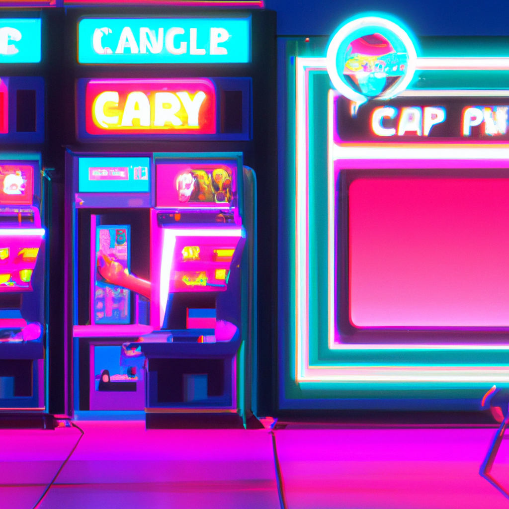 ArcadeForge hero — neon arcade scene
